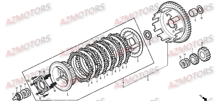 Embrayage DAELIM Pièces Moto DAELIM ROADSPORT 125cc
