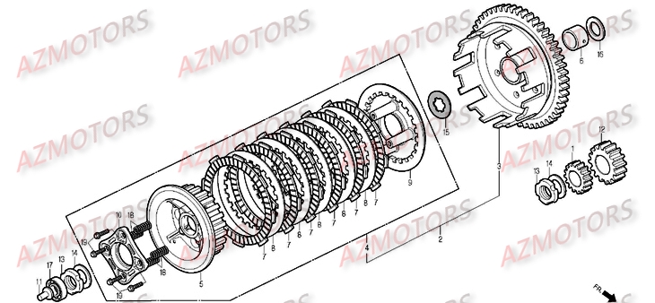 Embrayage DAELIM Pièces Moto DAELIM ROADSPORT 125cc
