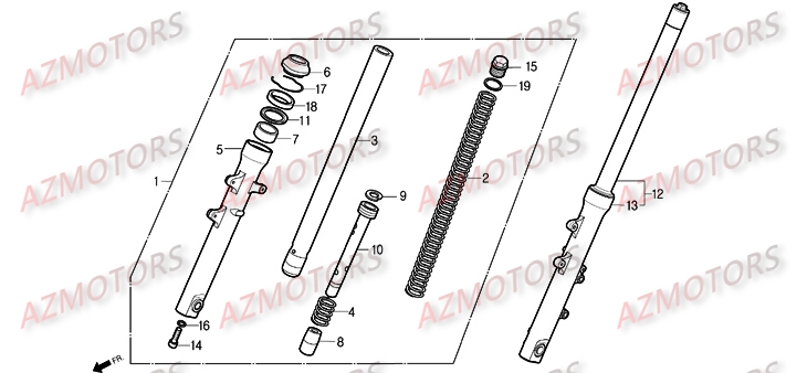 Fourche DAELIM Pièces Moto DAELIM ROADSPORT 125cc
