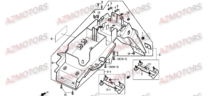 GARDE BOUE ARRIERE AZMOTORS ROADSPORT 125