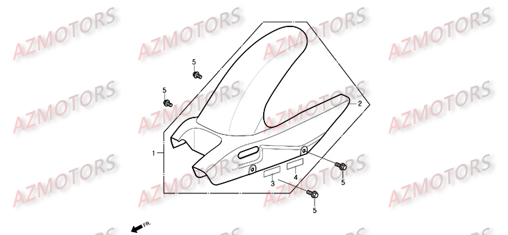 Garde Boue Arriere 2 AZMOTORS Pièces Moto DAELIM ROADSPORT 125cc
