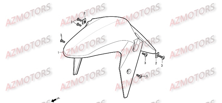 Garde Boue Avant AZMOTORS Pièces Moto DAELIM ROADSPORT 125cc
