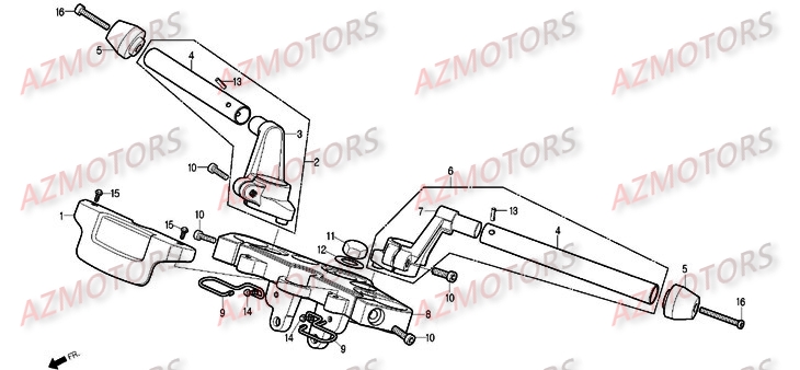 Guidon AZMOTORS Pièces Moto DAELIM ROADSPORT 125cc
