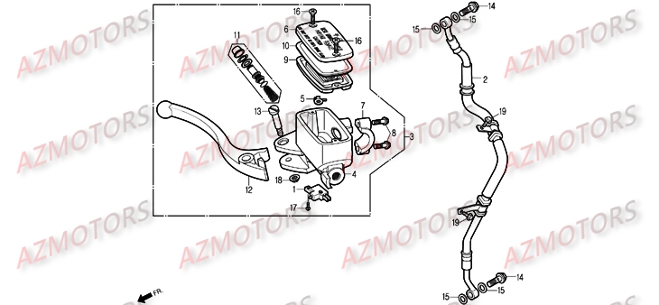 Maitre Cylindre Avant AZMOTORS Pièces Moto DAELIM ROADSPORT 125cc
