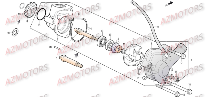 Pompe A Eau AZMOTORS Pièces Moto DAELIM ROADSPORT 125cc
