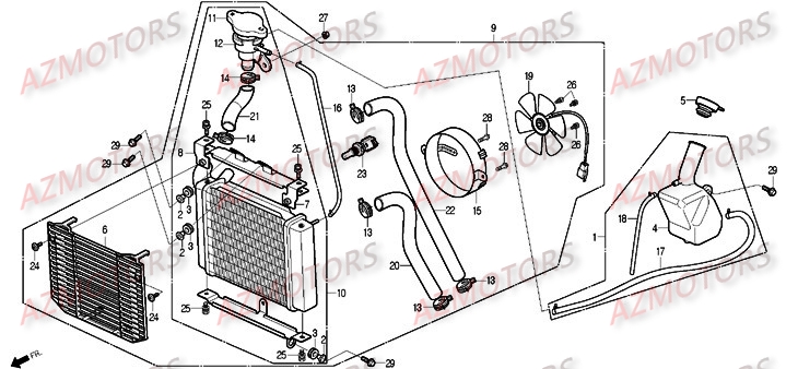 Radiateur DAELIM Pièces Moto DAELIM ROADSPORT 125cc
