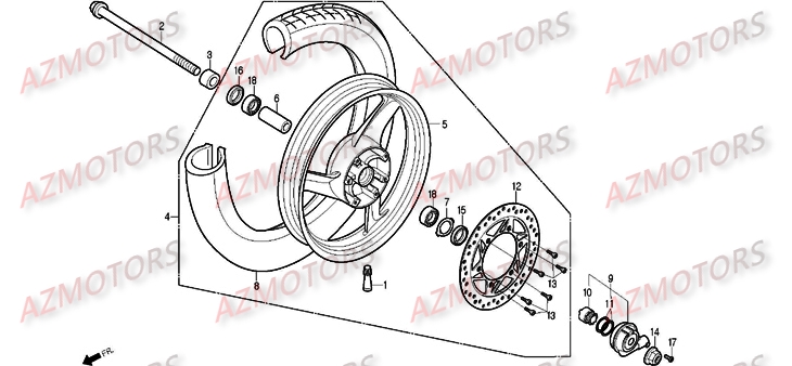 ROUE AVANT AZMOTORS ROADSPORT 125