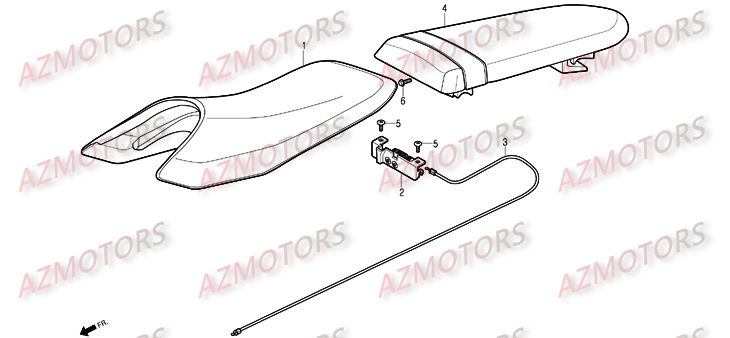 Selle AZMOTORS Pièces Moto DAELIM ROADSPORT 125cc
