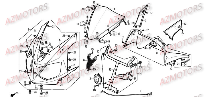 Tete De Fourche DAELIM Pièces Moto DAELIM ROADSPORT 125cc
