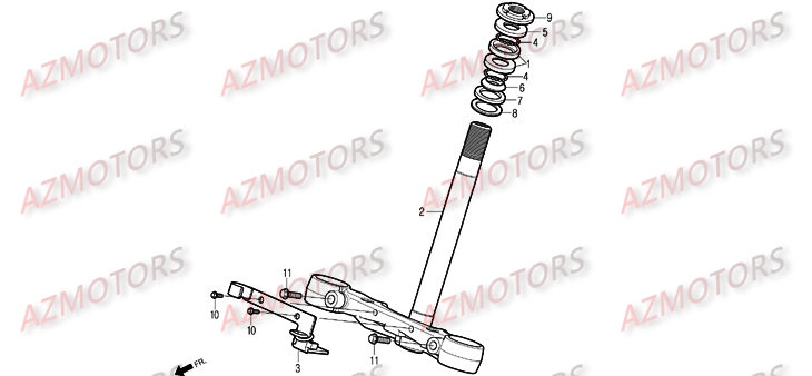 Te De Fourche AZMOTORS Pièces Moto DAELIM ROADSPORT 125cc
