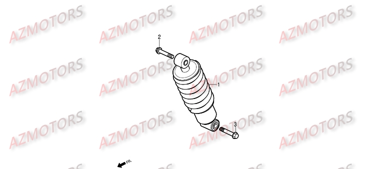 Amortisseur AZMOTORS Pièces Moto DAELIM ROADSPORT 125cc Apres 2010
