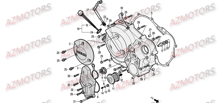 Carter Embrayage AZMOTORS Pièces Moto DAELIM ROADSPORT 125cc Apres 2010
