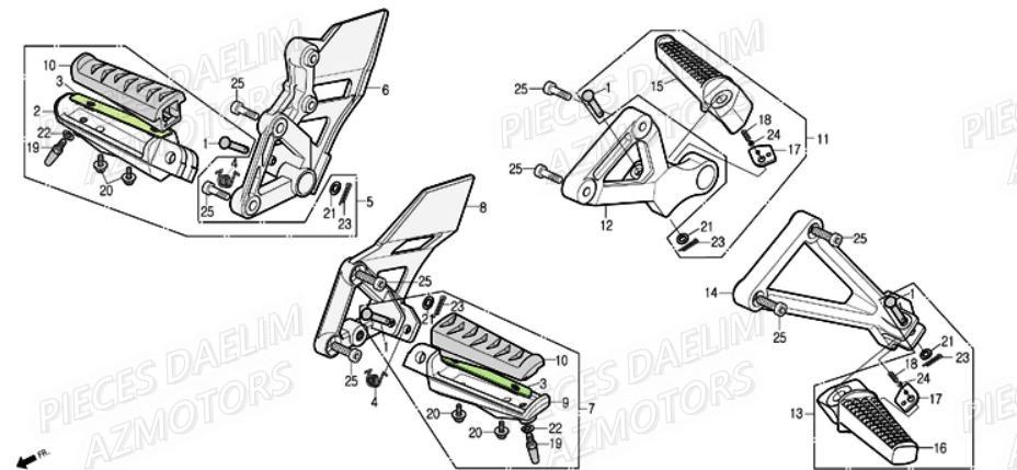 Cale Pied DAELIM Pièces Moto DAELIM ROADSPORT 250cc
