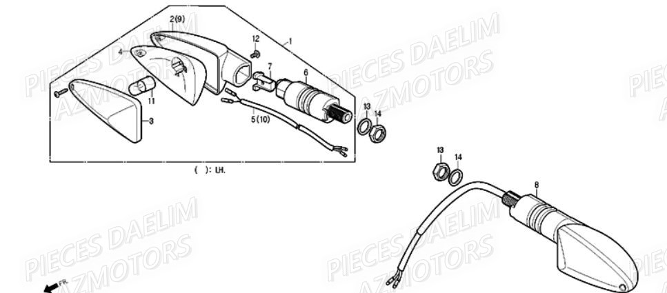 Clignotant Avant DAELIM Pièces Moto DAELIM ROADSPORT 250cc
