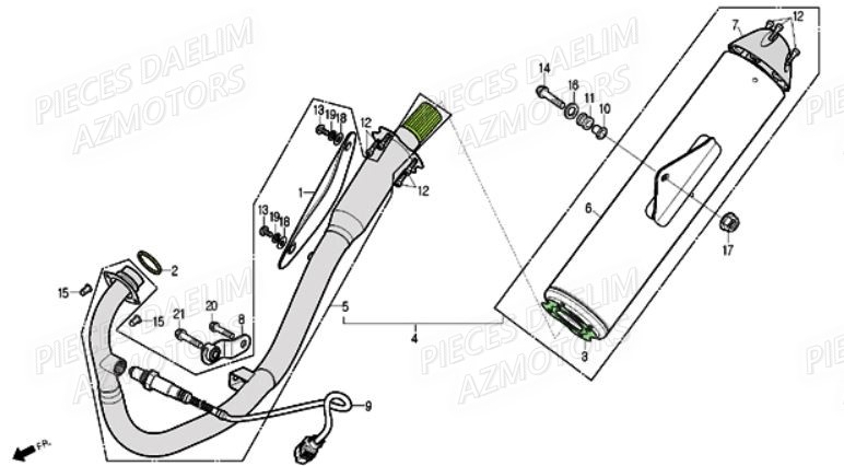 ECHAPPEMENT DAELIM ROADSPORT 250