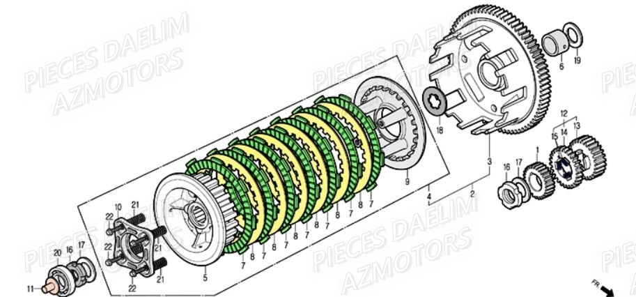 Embrayage DAELIM Pièces Moto DAELIM ROADSPORT 250cc
