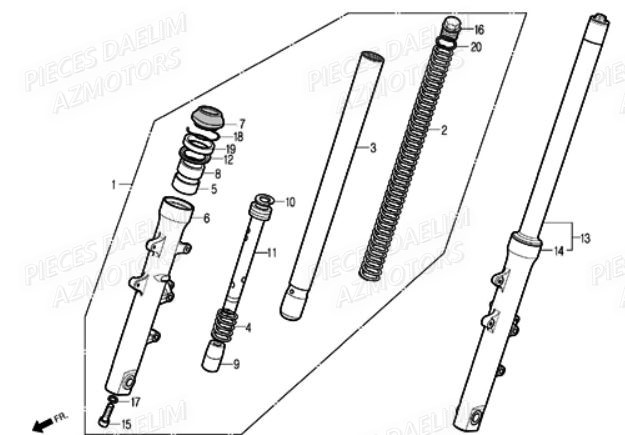 Fourche DAELIM Pièces Moto DAELIM ROADSPORT 250cc
