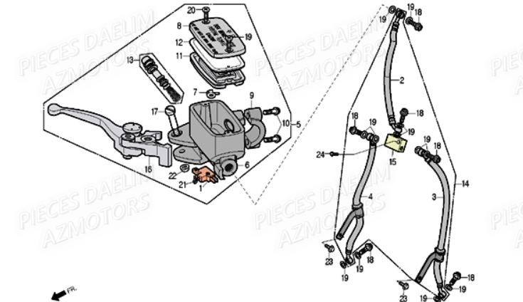 Maitre Cylindre DAELIM Pièces Moto DAELIM ROADSPORT 250cc
