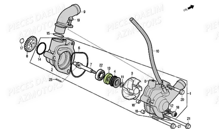Pompe A Eau DAELIM Pièces Moto DAELIM ROADSPORT 250cc
