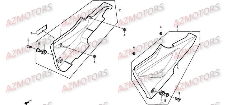 Cache Lateral DAELIM Pièces Moto DAELIM ROADWIN Carbu 125cc

