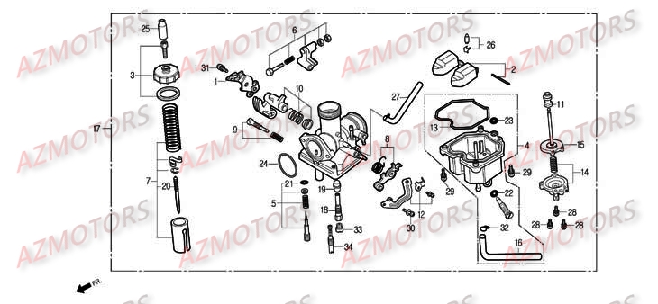 Carburateur DAELIM Pièces Moto DAELIM ROADWIN Carbu 125cc
