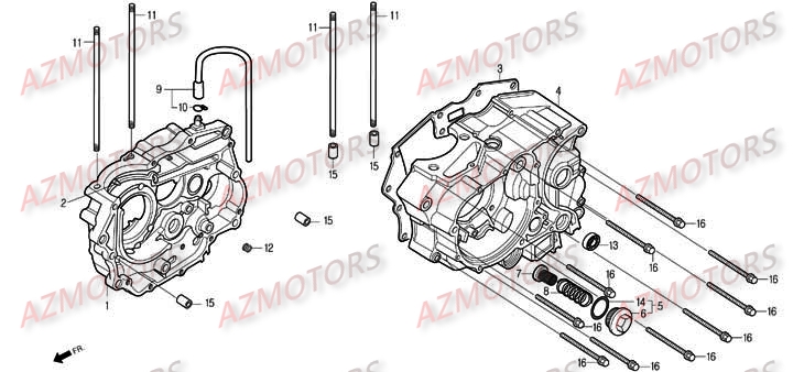 CARTER_MOTEUR DAELIM Pièces Moto DAELIM ROADWIN Carbu 125cc