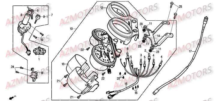 Compteur DAELIM Pièces Moto DAELIM ROADWIN Carbu 125cc
