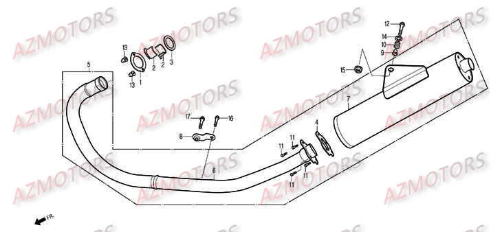 Echappement DAELIM Pièces Moto DAELIM ROADWIN Carbu 125cc
