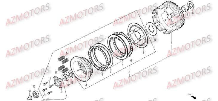 Embrayage DAELIM Pièces Moto DAELIM ROADWIN Carbu 125cc
