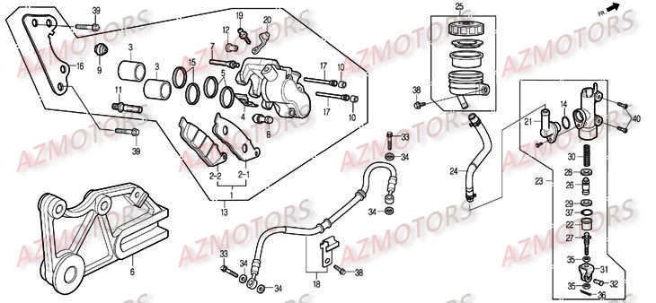 Etrier De Frein Arriere DAELIM Pièces Moto DAELIM ROADWIN Carbu 125cc
