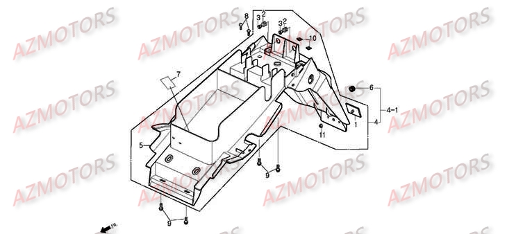 Garde Boue Arriere DAELIM Pièces Moto DAELIM ROADWIN Carbu 125cc
