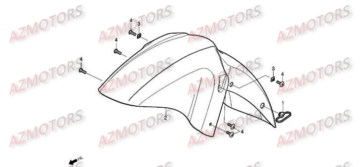 Garde Boue Avant DAELIM Pièces Moto DAELIM ROADWIN Carbu 125cc
