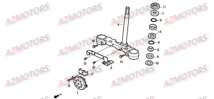 Te De Fourche DAELIM Pièces Moto DAELIM ROADWIN Carbu 125cc
