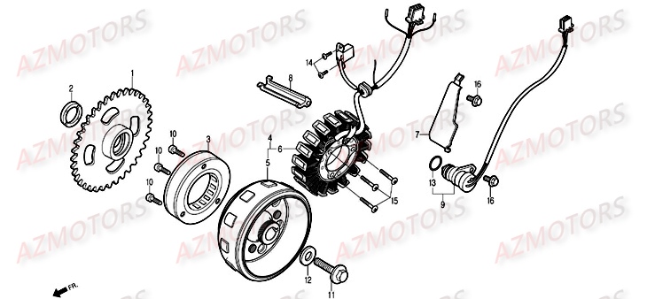 Alternateur DAELIM Pièces Moto DAELIM ROADWIN injection 125cc
