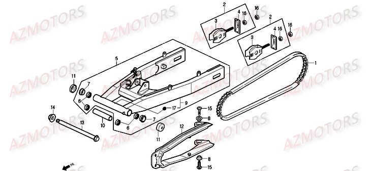 Bras Oscillant DAELIM Pièces Moto DAELIM ROADWIN injection 125cc
