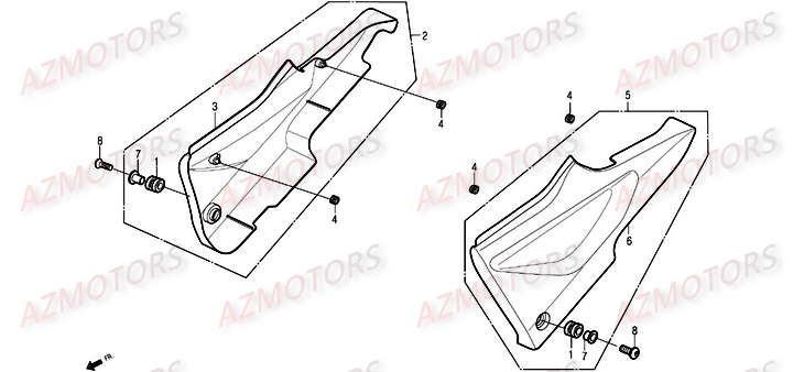 Cache Lateral DAELIM Pièces Moto DAELIM ROADWIN injection 125cc
