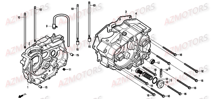 CARTER_GAUCHE DAELIM Pièces Moto DAELIM ROADWIN injection 125cc