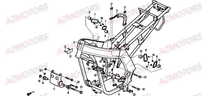 FIXATION RESERVOIR DAELIM (Dernieres pieces dispo) pour CHASSIS de ROADWIN 125 I