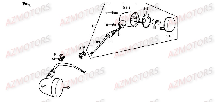 Clignotants Arriere DAELIM Pièces Moto DAELIM ROADWIN injection 125cc
