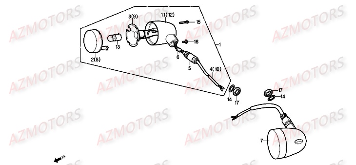Clignotants Avant DAELIM Pièces Moto DAELIM ROADWIN injection 125cc
