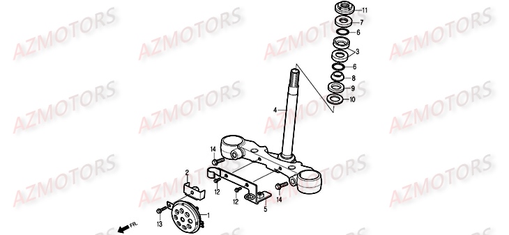 COLONNE_DE_DIRECTION DAELIM Pièces Moto DAELIM ROADWIN injection 125cc