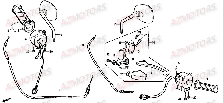 Commandes Retroviseurs DAELIM Pièces Moto DAELIM ROADWIN injection 125cc
