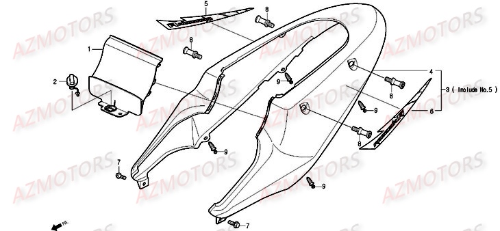 Coque Arriere DAELIM Pièces Moto DAELIM ROADWIN injection 125cc
