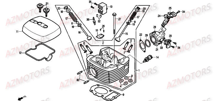 Culasse DAELIM Pièces Moto DAELIM ROADWIN injection 125cc
