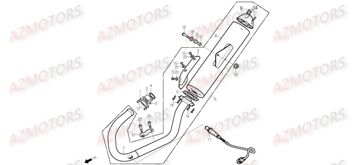 Echappement DAELIM Pièces Moto DAELIM ROADWIN injection 125cc
