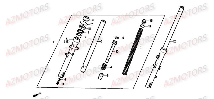 Fourche DAELIM Pièces Moto DAELIM ROADWIN injection 125cc
