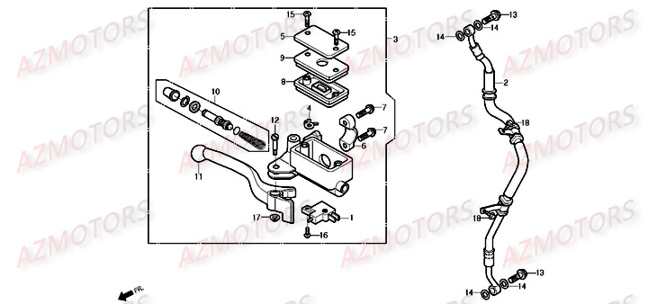 Maitre Cylindre Avant DAELIM Pièces Moto DAELIM ROADWIN injection 125cc
