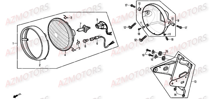 Phare Avant DAELIM Pièces Moto DAELIM ROADWIN injection 125cc
