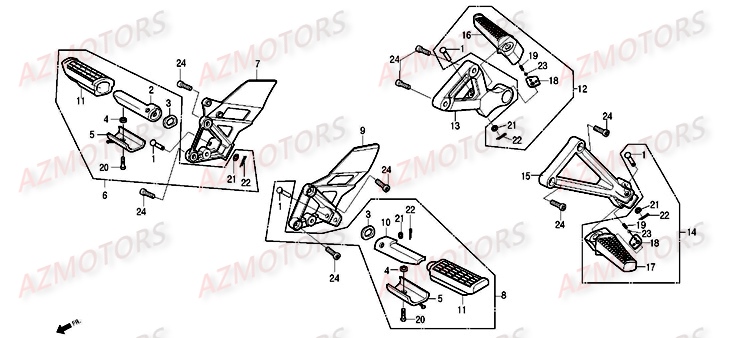 REPOSE PIED AV G. DAELIM (derniere pieces dispo) pour REPOSES PIEDS de ROADWIN 125 I