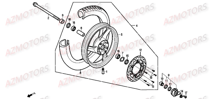 Roue Avant DAELIM Pièces Moto DAELIM ROADWIN injection 125cc
